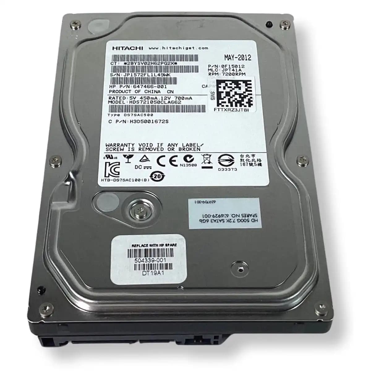 هارد غیر استوک غیر ریفر (روی دستگاهی) هیتاچی 500 گیگابایت Hitachi Deskstar HDS721050CLA662 500GB HDD
