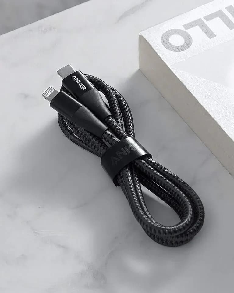 کابل USB C به Lightning انکر 0.9 متر مدل Anker Powerline+ II 0.9m USB C to Lightning Cable (A8652) — تصویر ۸