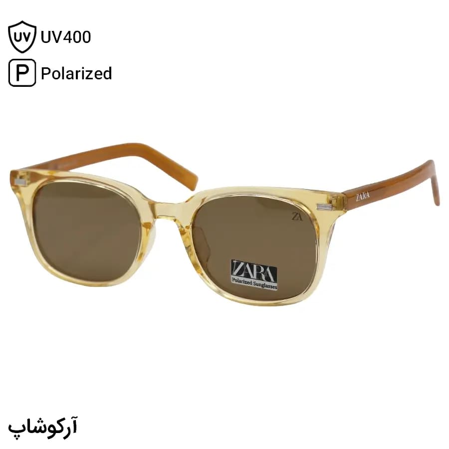 عینک دید در شب ZARA با فریم شفاف و بیرنگ، شکل مربعی، دسته سیمدار و لنز زرد رنگ مدل P9001 — تصویر ۹