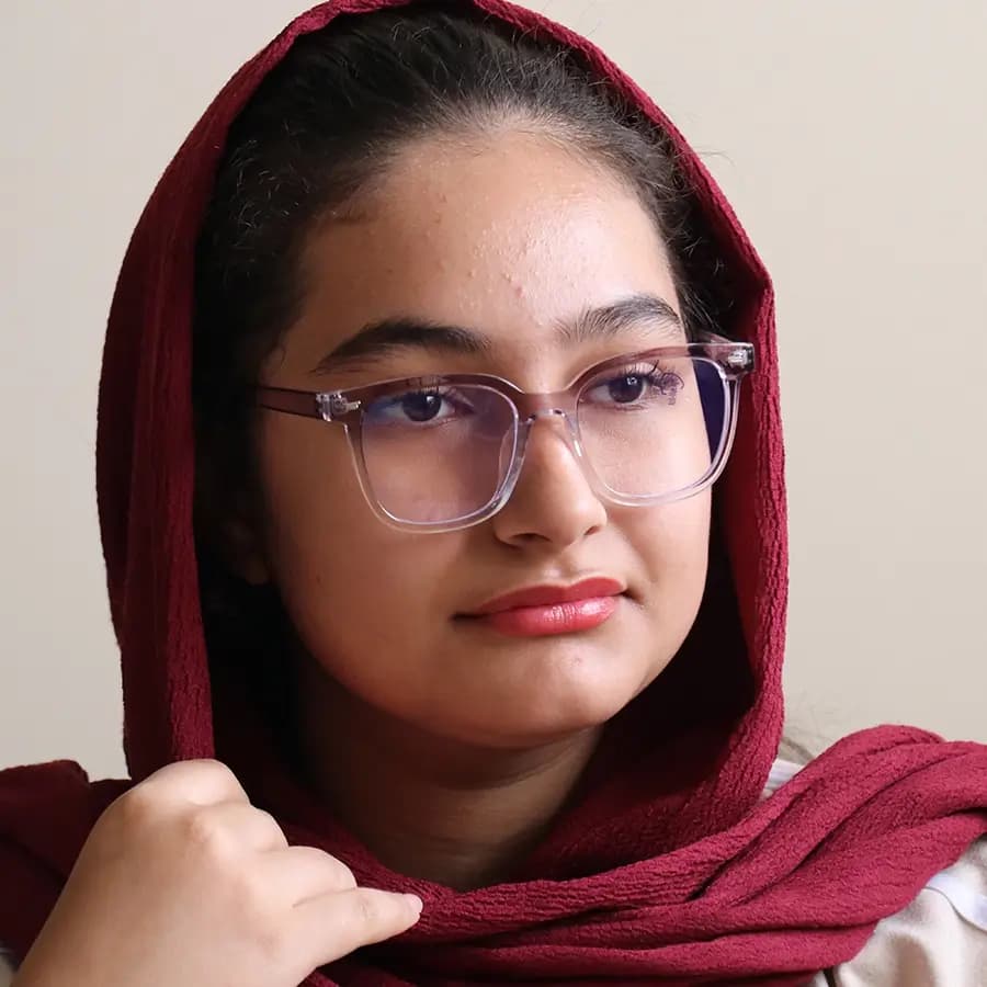 عینک بلوکات با فریم صورتی رنگ، شکل مربعی، از جنس کائوچو و لنز بلوکات ژاپنی برند Pixel مدل 20324 — تصویر ۲