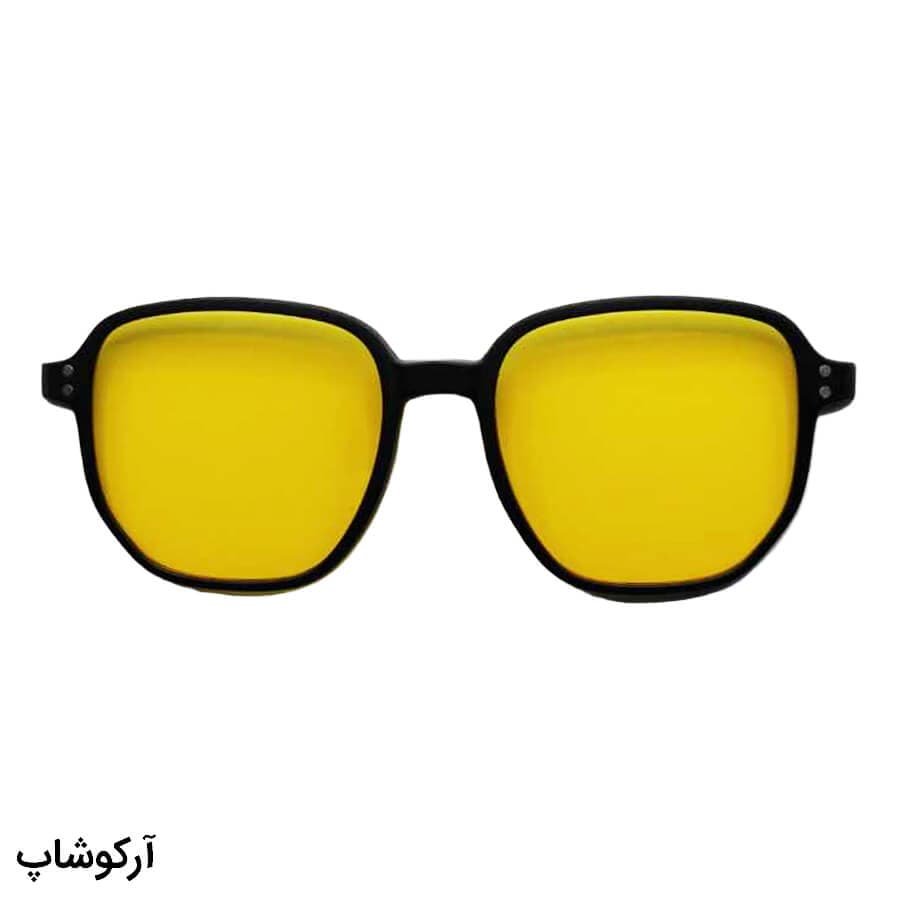 عینک طبی 4 کاوره با فریم مربعی شکل، رنگ مشکی، از جنس کائوچو و دسته فنری مدل TR2363 — تصویر ۶
