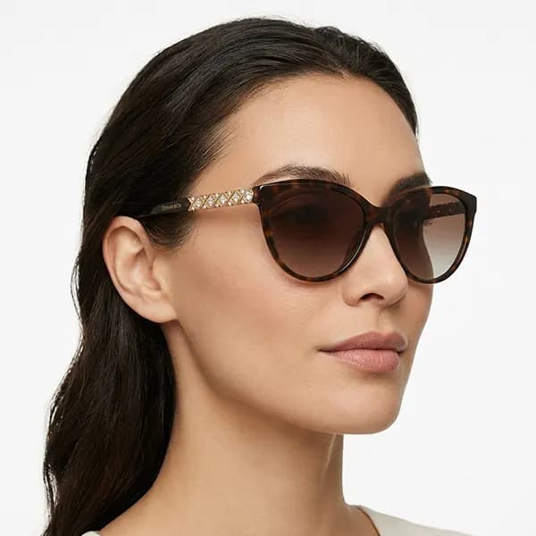 عینک آفتابی (دودی) زنانه برند Tiffany & Co اورجینال UV400 + (جعبه) — تصویر ۶
