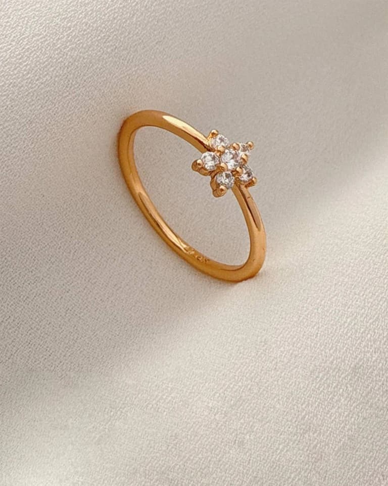انگشتر ظریف گل ژوپینگ — تصویر ۲