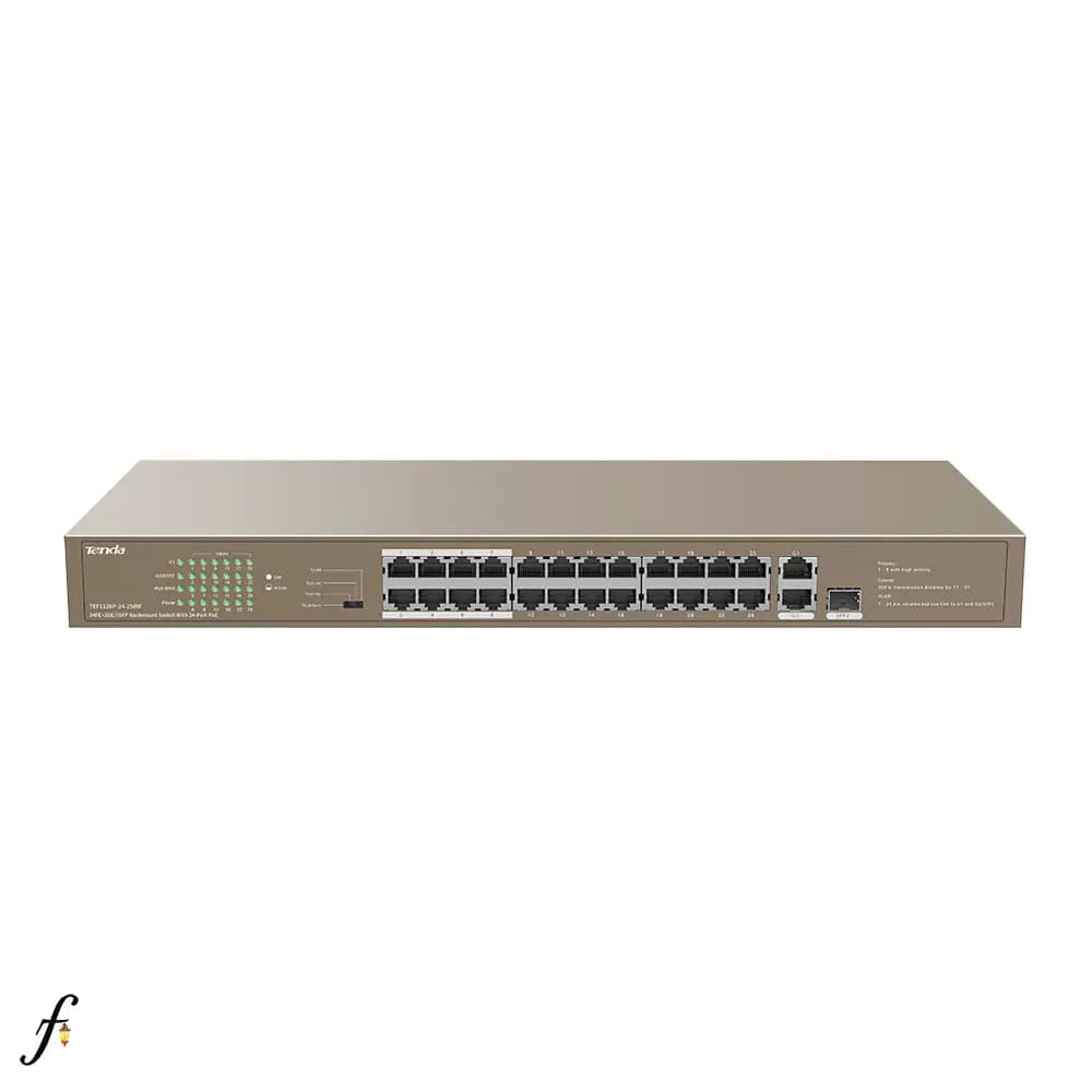 سوئیچ 24 پورت پی او ئی تندا مدل TEF1126P-24-250W با بدنه فلزی — تصویر ۲