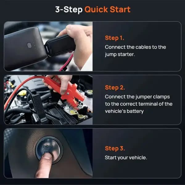 جامپ استارتر خودرو با قابلیت پاور بانک هفتادمای مدل 70mai Jump Starter 2 Midrive PS07 — تصویر ۷