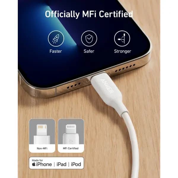 کابل 1.8 متر USB-A به Lightning انکر مدل Anker 541 A8812 — تصویر ۵