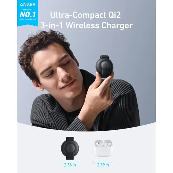 شارژر بیسیم تاشو ۳ در ۱ انکر مدل Anker MagGo B25M8 — تصویر ۴