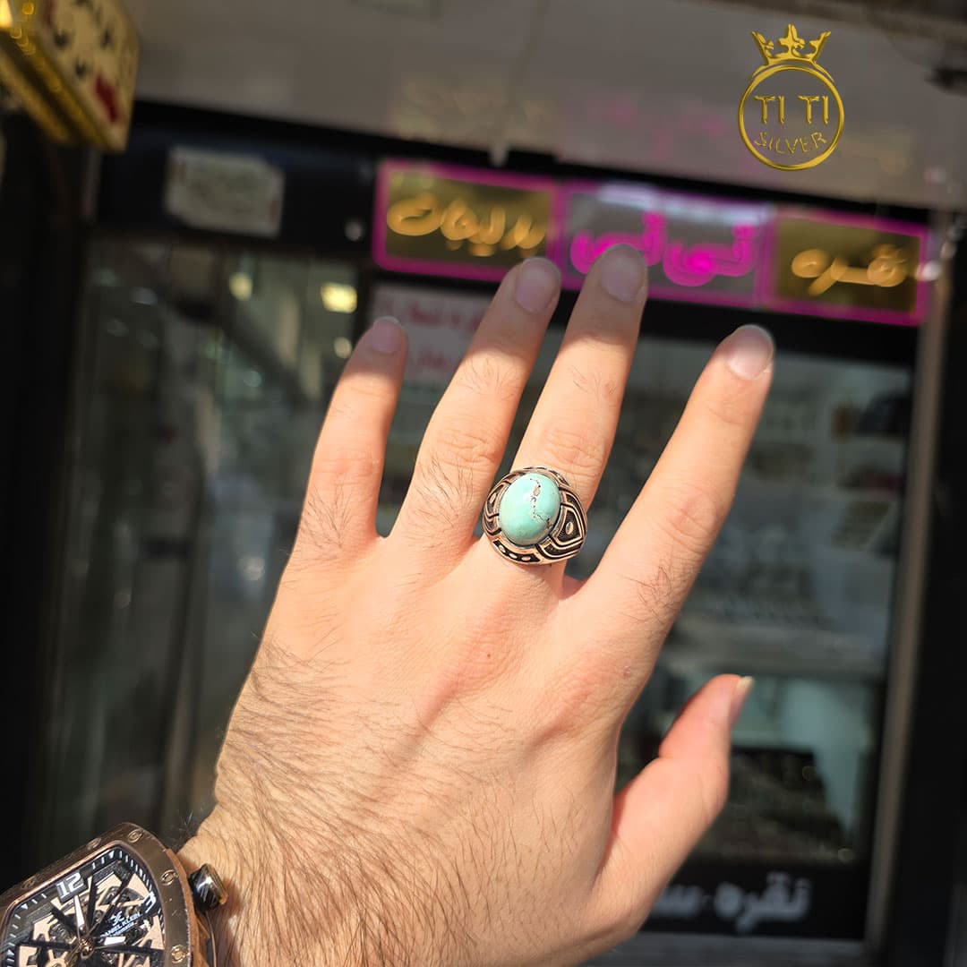 انگشتر نقره فیروزه نیشابور رکاب ترک 017 — تصویر ۷