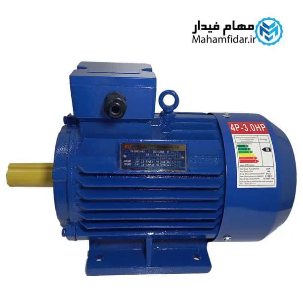 الکتروموتور پوسته چدن 2.2 کیلووات 3 اسب سه فاز استیکو — تصویر ۲