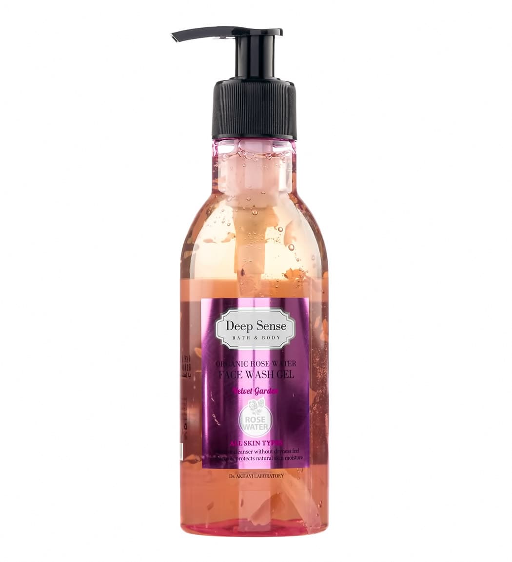 ژل شستشوی صورت گلاب دیپ سنس Organic Rose Water Face Wash Gel