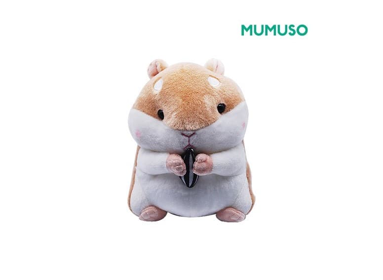 عروسک پولیشی مینیسو، طرح همستر ، مدلMUMUSO hamster Plush Toy، قهوایی، 30 سانتی متر