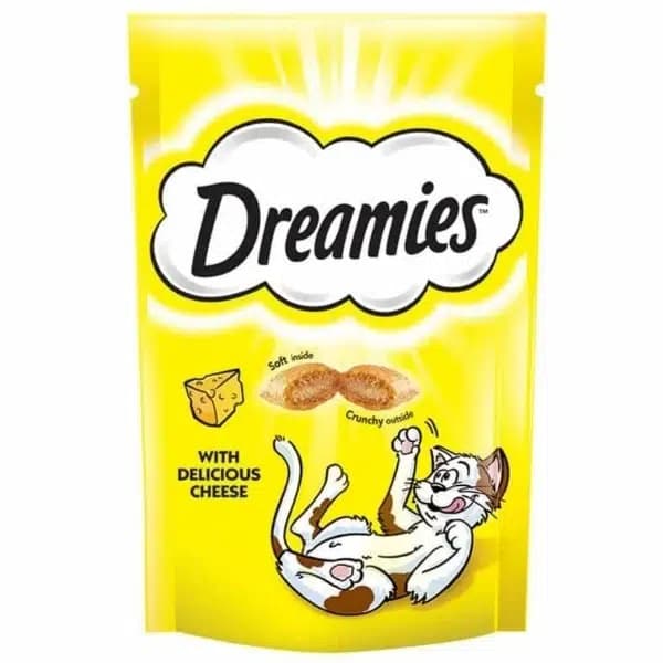 تشویقی گربه دریمز با طعم پنیر Dreamies Cat Snack with Cheese وزن 60 گرم