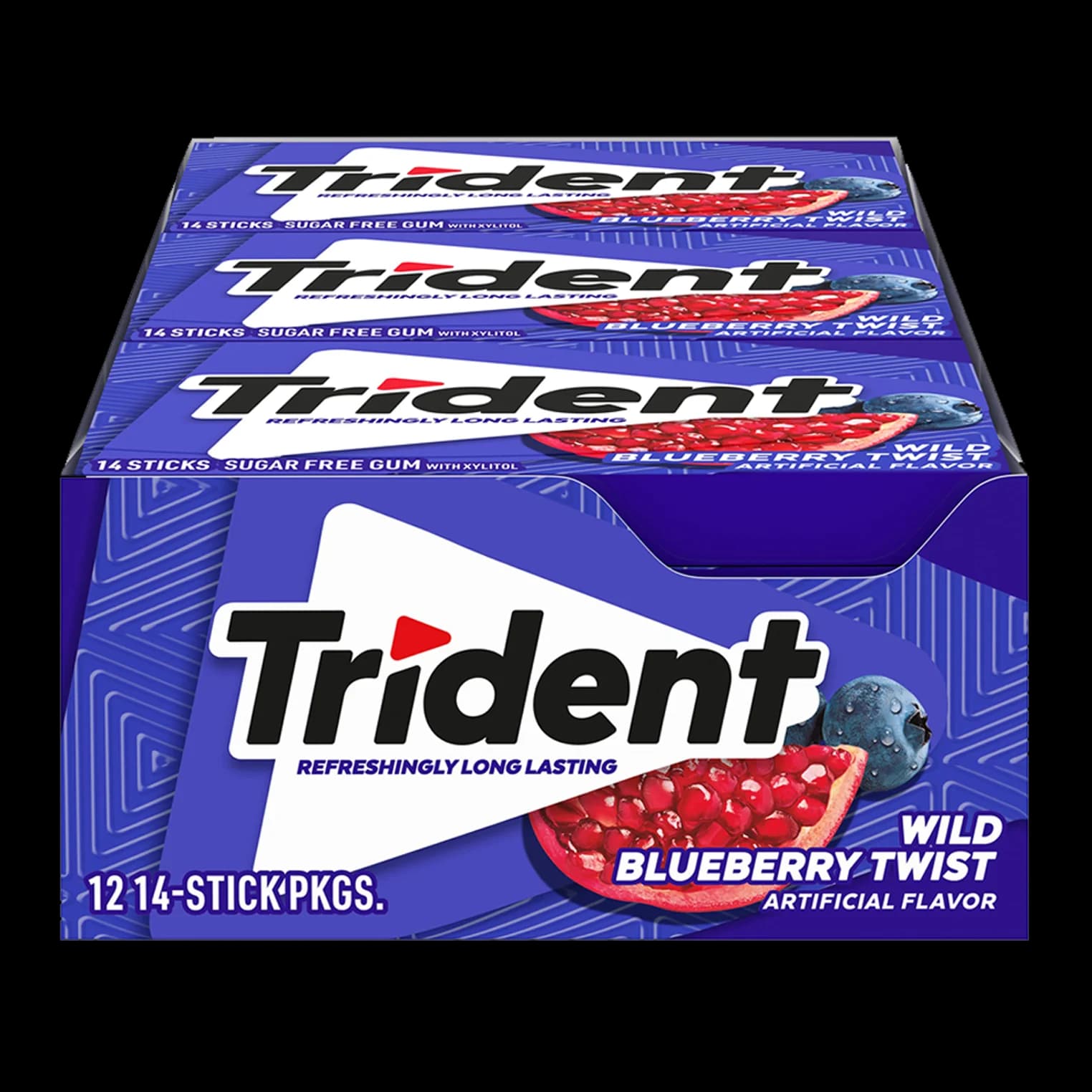 باکس آدامس تریدنت بلوبری انار Trident wild blueberry twist gum box