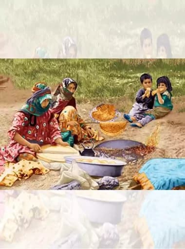 تابلو فرش ماشینی زندگی عشایر ایرانی