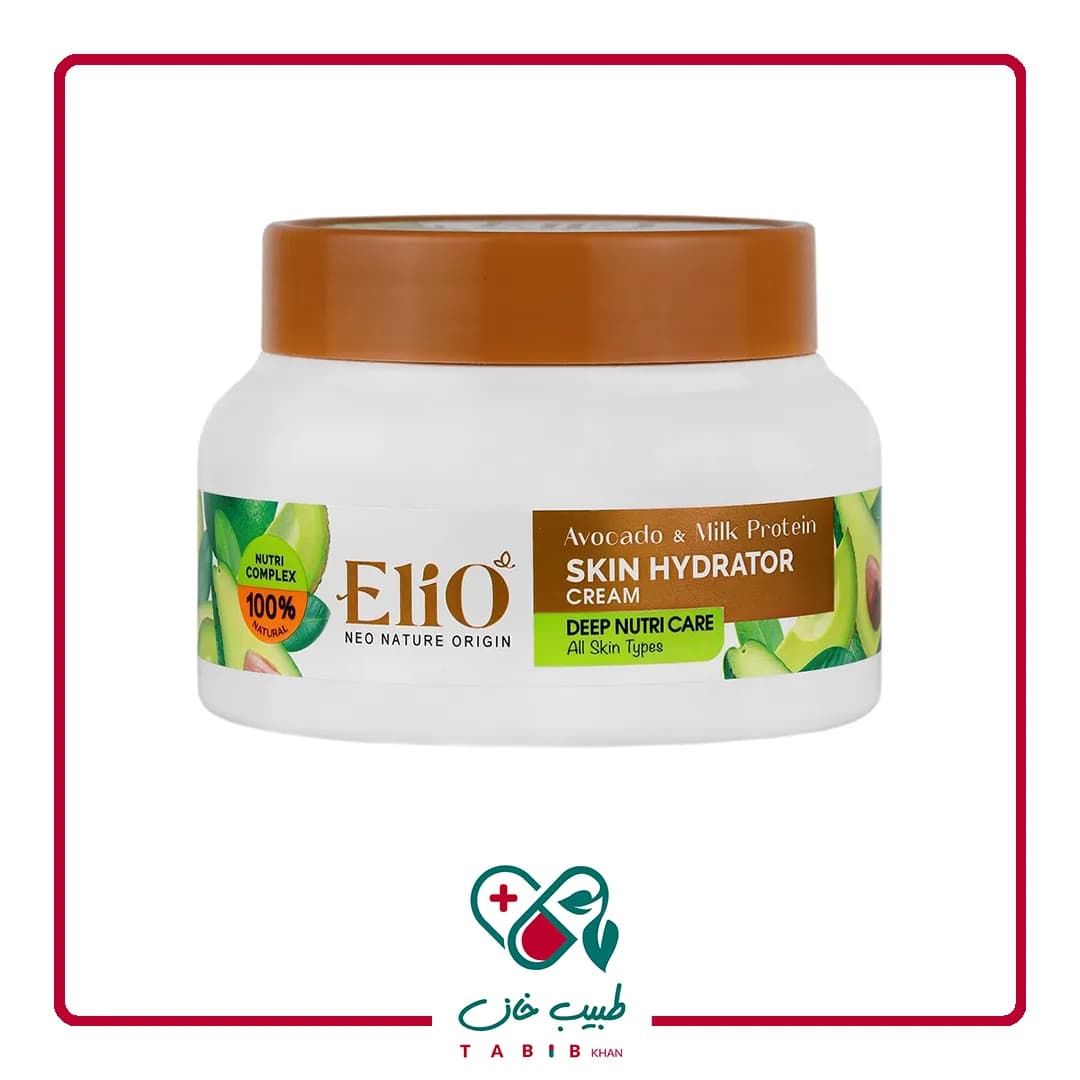 کرم مرطوب کننده روغن آووکادو و شیر الیو 200 میلی لیتر/Avocado And Milk Protein Skin Hydrator Cream Elio 200 ML