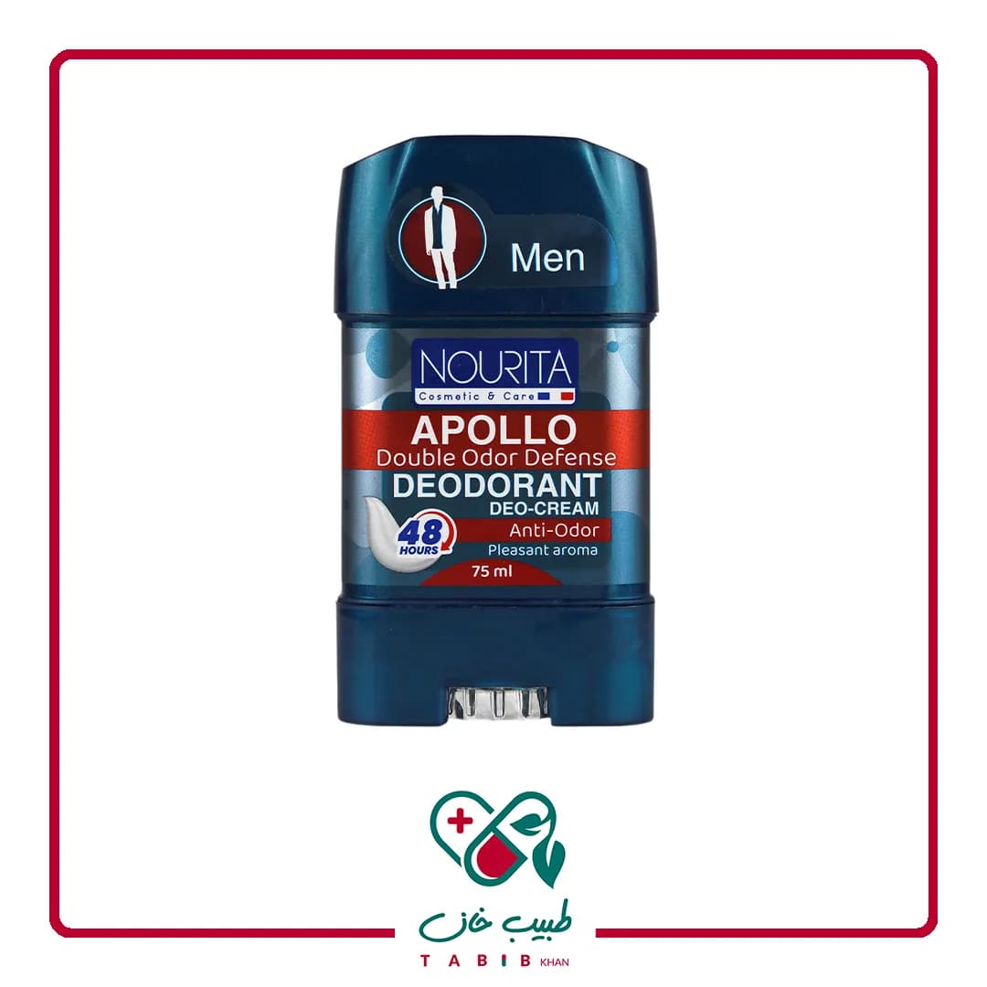 استیک کرمی خوشبو کننده بدن مردانه آپولو نوریتا 75 میلی لیتر/Apollo Deodorant Deo Cream for Men Nourita 75 ML