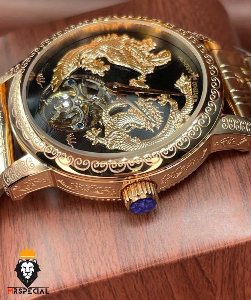 ساعت واشرون کنستانتین دراگون مردانه اتوماتیک رزگلد حکاکی Vacheron Constantin dragon 01616 — تصویر ۳