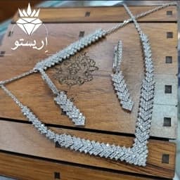 سرویس نقره پرنس ظریف بسیار شکیل عیار 925 و آبکاری طلاسفید 7لایه آبکاری طلاسفید همراه با فاکتور و ارسال رایگان — تصویر ۲