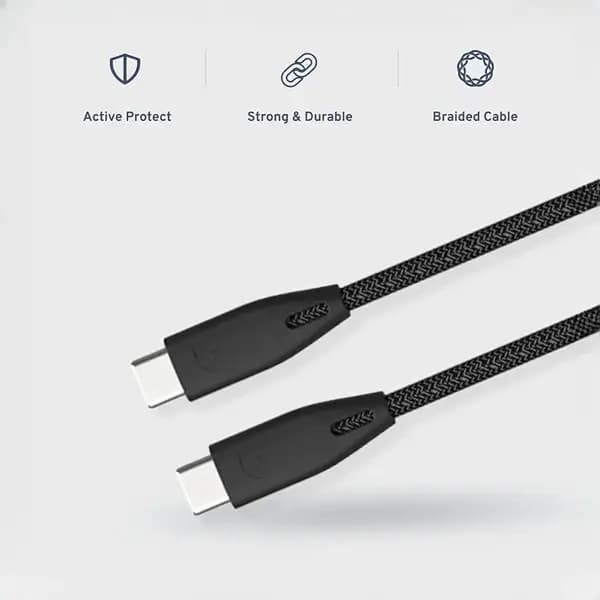 کابل دو سر تایپ سی 100 وات پاورولوژی PBCC2BK — تصویر ۹