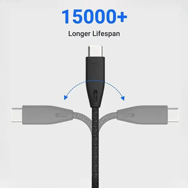 کابل دو سر تایپ سی 100 وات پاورولوژی PBCC2BK — تصویر ۸