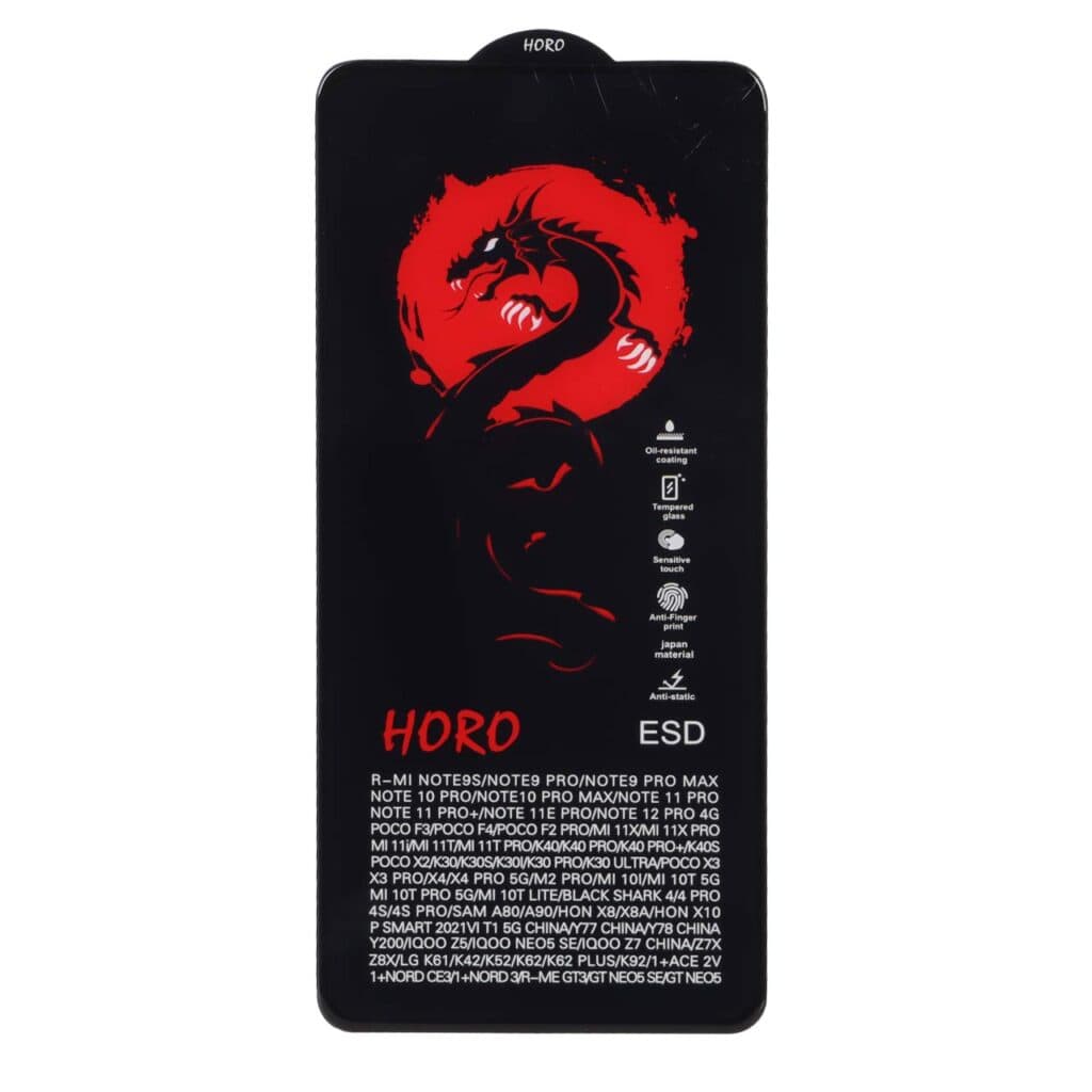 محافظ صفحه نمایش شیشه ای Full Cover ESD Horo مدل Xiaomi Poco X3 / Poco X3 Pro / Redmi Note 9S / Redmi Note 9 Pro / Redmi Note 9 Pro Max / Poco F5 Pro / Mi 12T / Mi 12T Pro / Mi 11T / Mi 11T Pro / Mi 1 — تصویر ۲