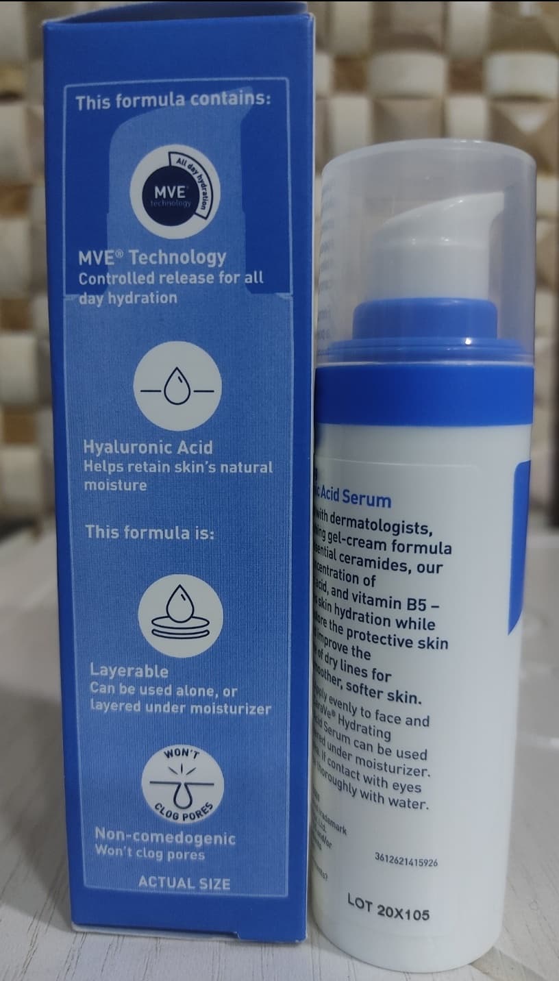 سرم آبرسان هیالورونیک اسید سراوی 30 میل اصل CeraVe Hydrating Hyaluronic Acid Serum — تصویر ۳