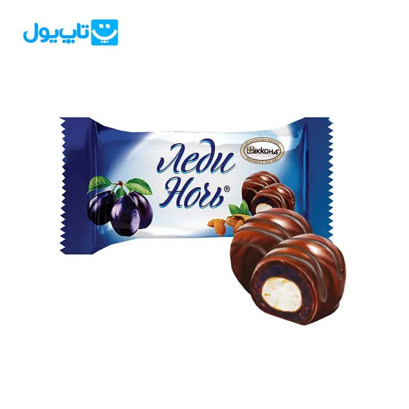 شکلات روسی آکوند Akkond مدل مغزدار بادام حاوی آلو