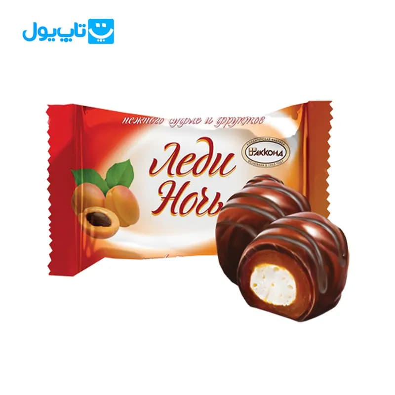 شکلات روسی آکوند Akkond مدل مغزدار حاوی زردآلو