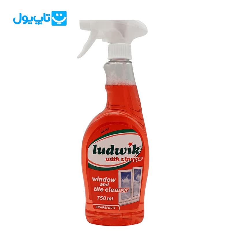 اسپری شیشه پاک کن لودویک Ludwik مدل with vinegar رایحه گریپ فروت حجم 750 میلی لیتر