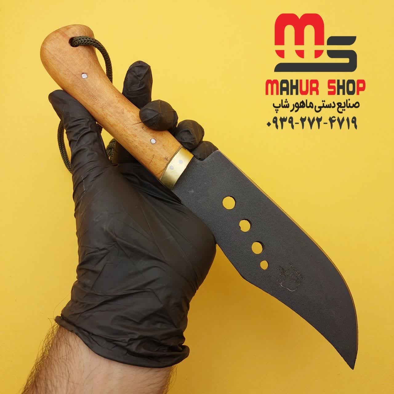 چاقو شکاری بزرگ مدل صربستانی همراه با غلاف چرم + ویدیو