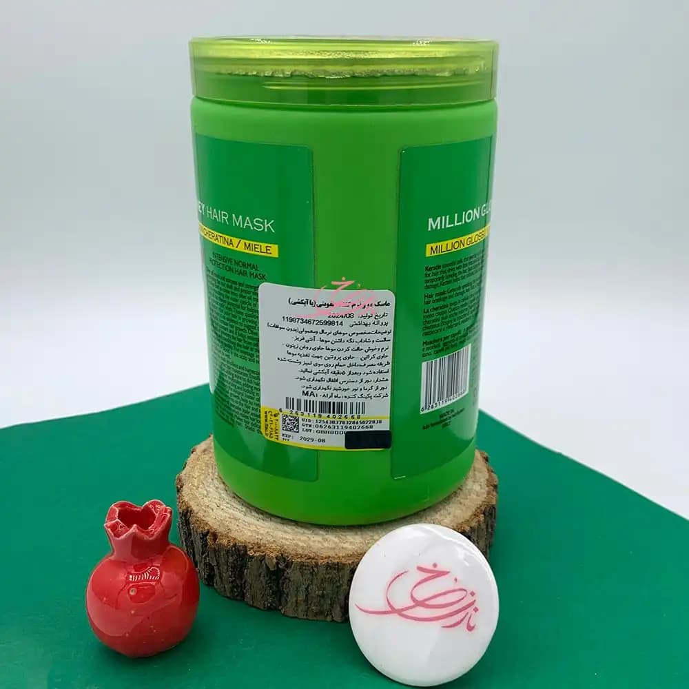 ماسک موی با آبکشی کراتینه گارنیک GARNIC سبز حاوی عسل طبیعی، روغن زیتون و بدون سولفات حجم 800 میلی لیتری — تصویر ۲