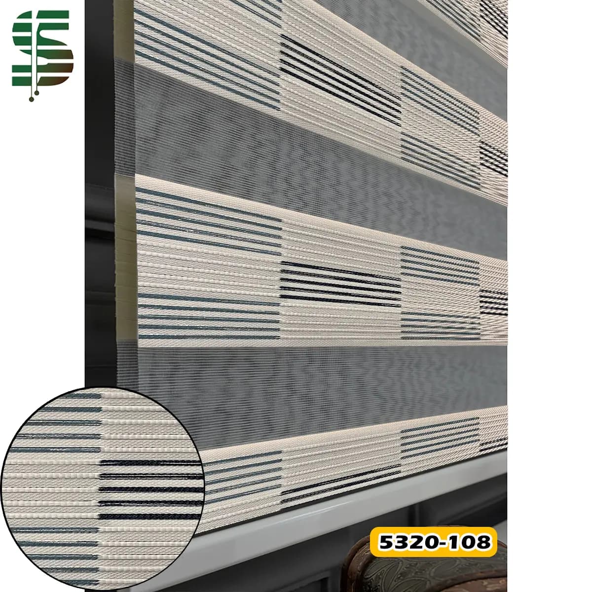 پرده زبرا ساده طرح برجسته کد 5320 در 4 رنگ — تصویر ۴