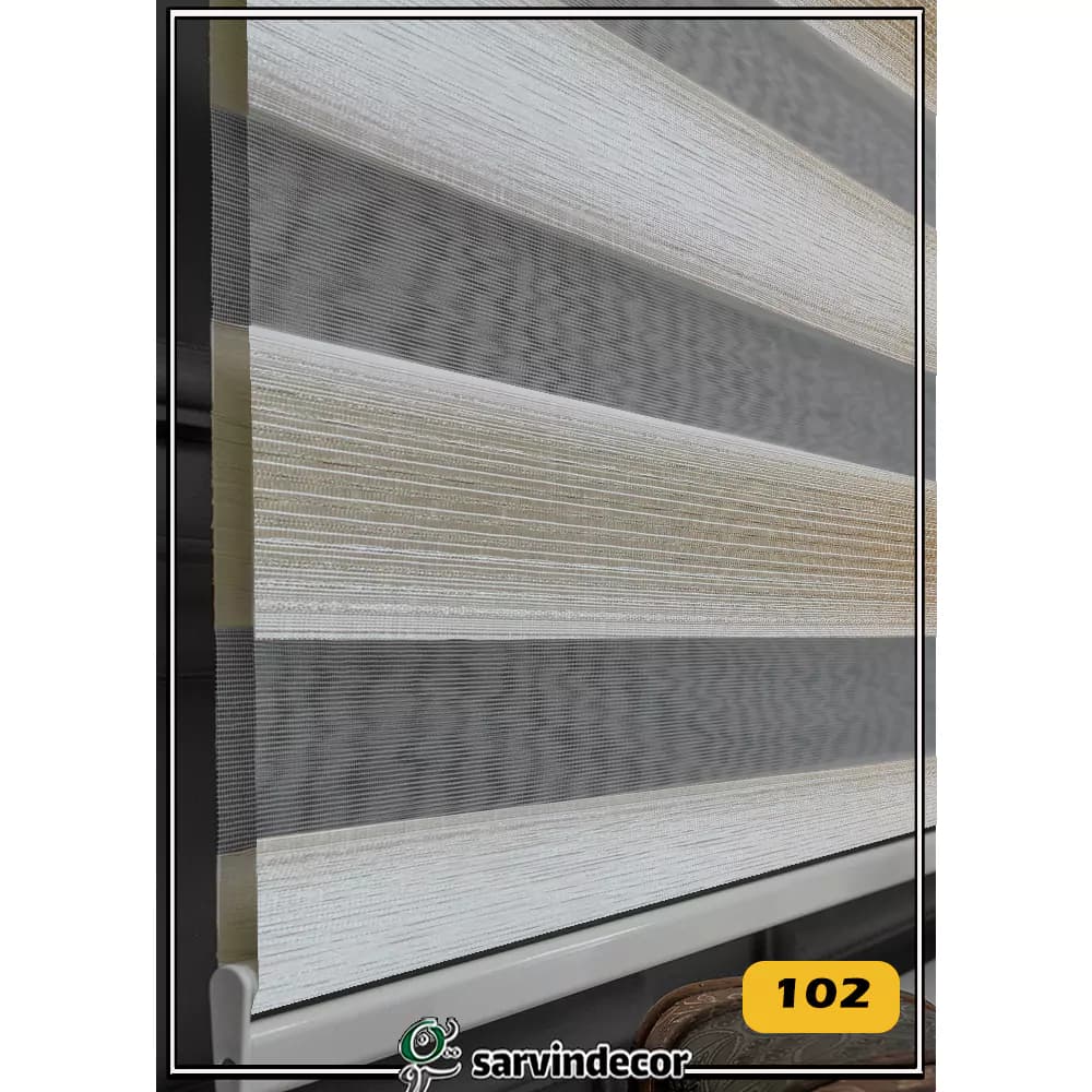 پرده زبرا دو رنگ کد 5328 در 4 طرح — تصویر ۲