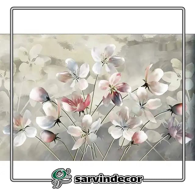 پرده زبرا سه بعدی گل یاسی کد T469 — تصویر ۲