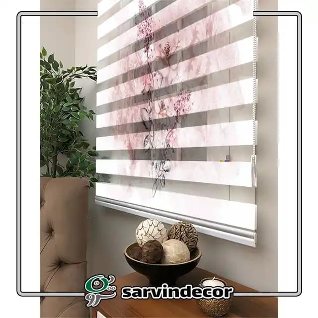 پرده زبرا سه بعدی طرح آبرنگی کد PO224