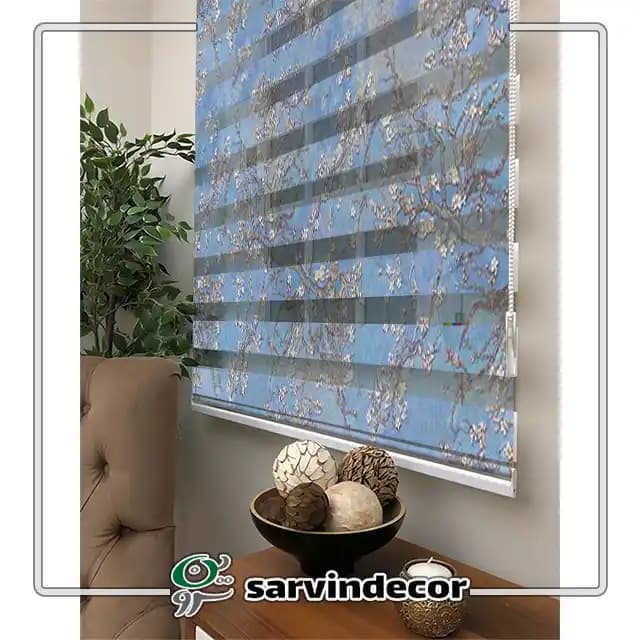 پرده زبرا سه بعدی طرح گل ریز کد PO168