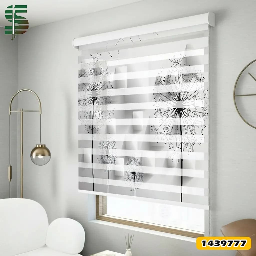 پرده زبرا سه بعدی کد 1439777 مدل سه بعدی قاصدک با پس زمینه مکعبی