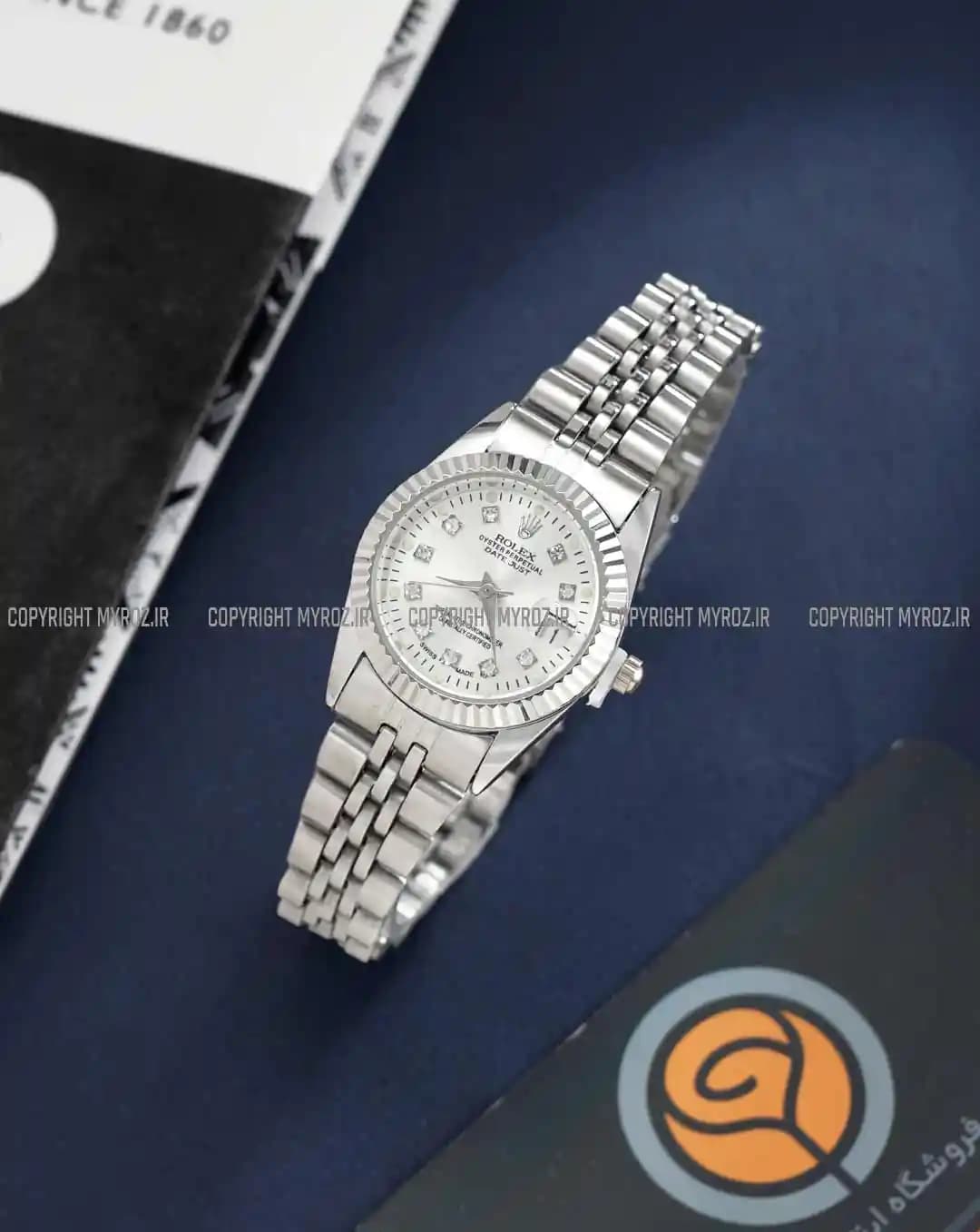 ساعت مچی زنانه رولکس ROLEX طرح دیت جاست مدل 2100 — تصویر ۳
