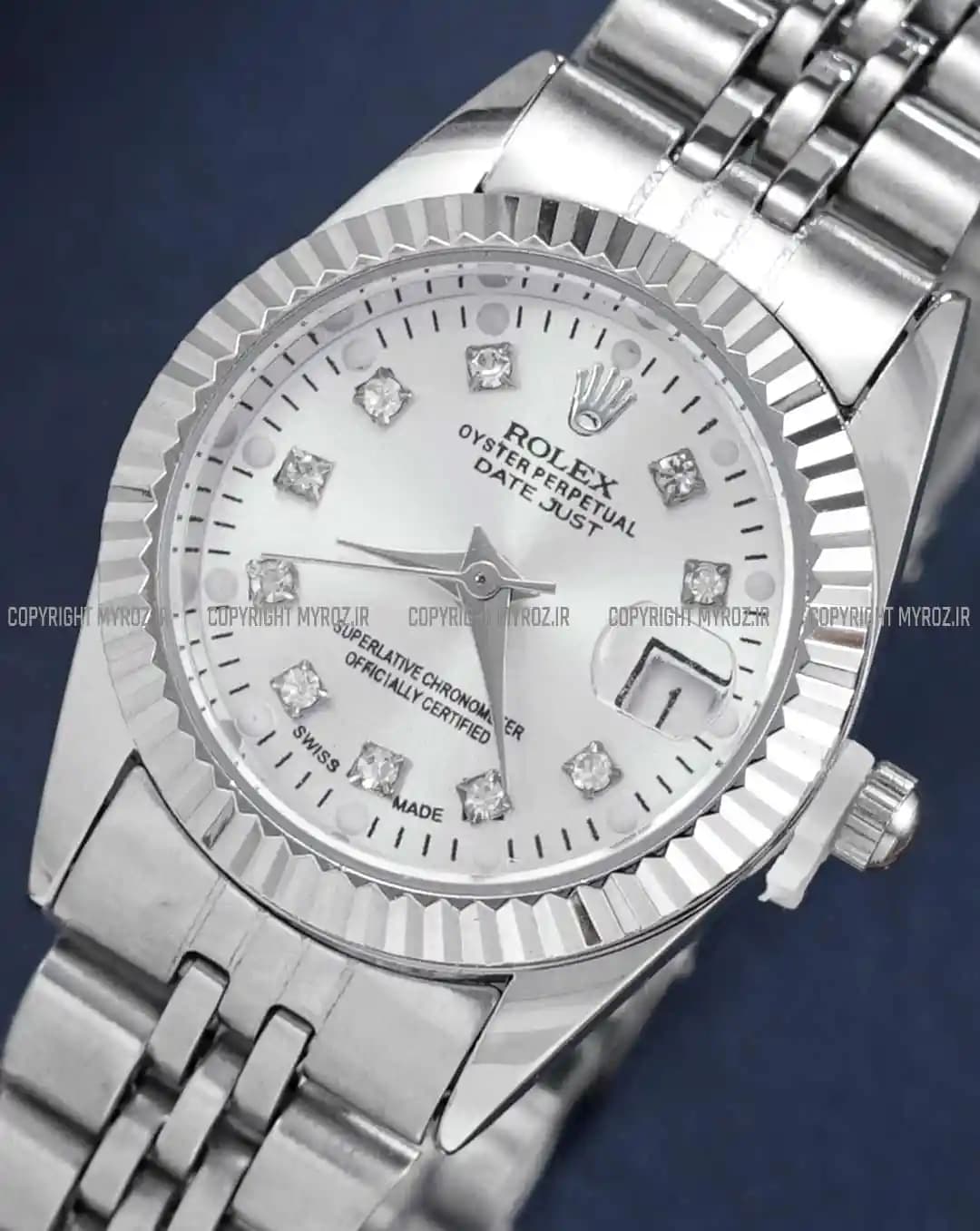 ساعت مچی زنانه رولکس ROLEX طرح دیت جاست مدل 2100 — تصویر ۴