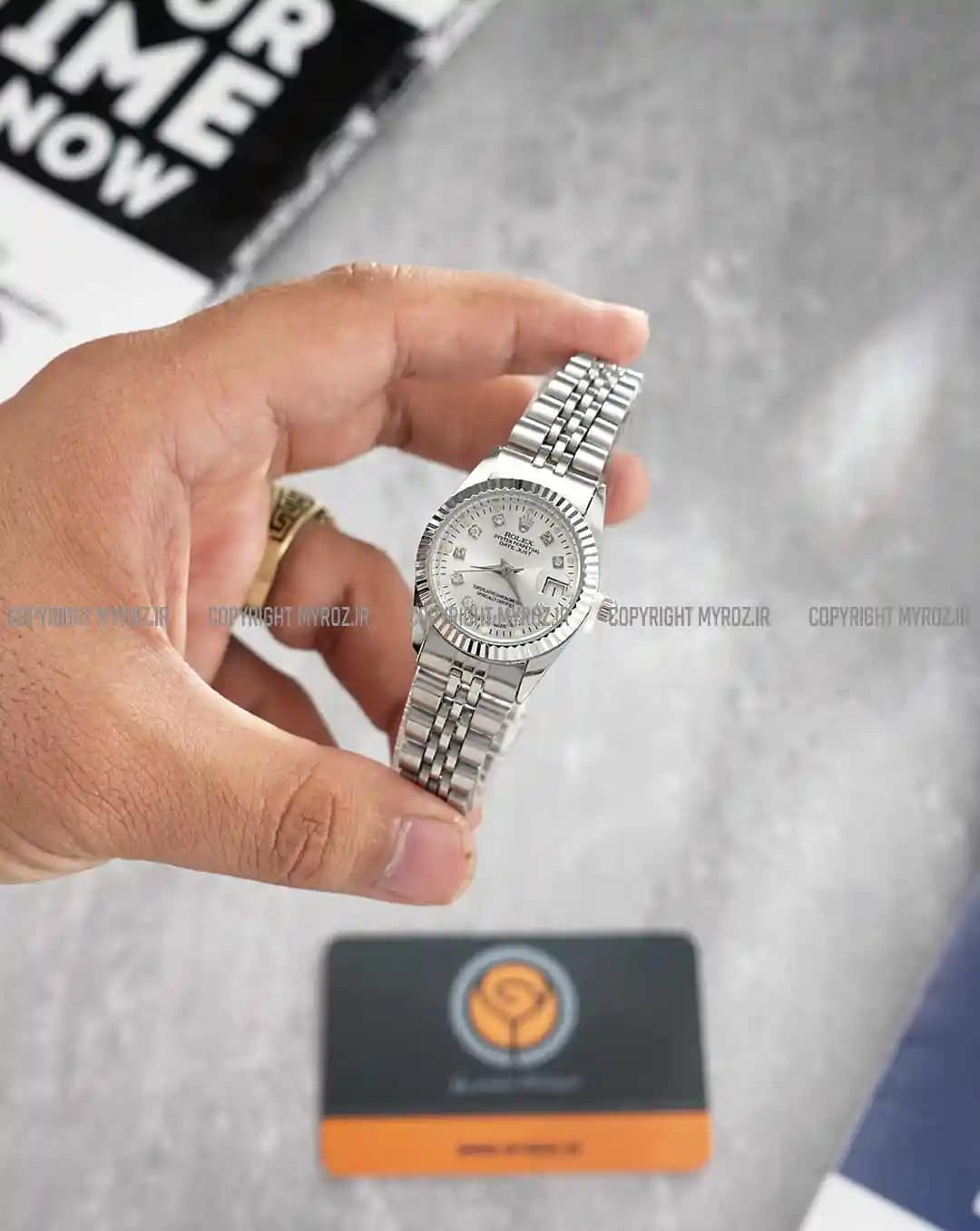 ساعت مچی زنانه رولکس ROLEX طرح دیت جاست مدل 2100 — تصویر ۲