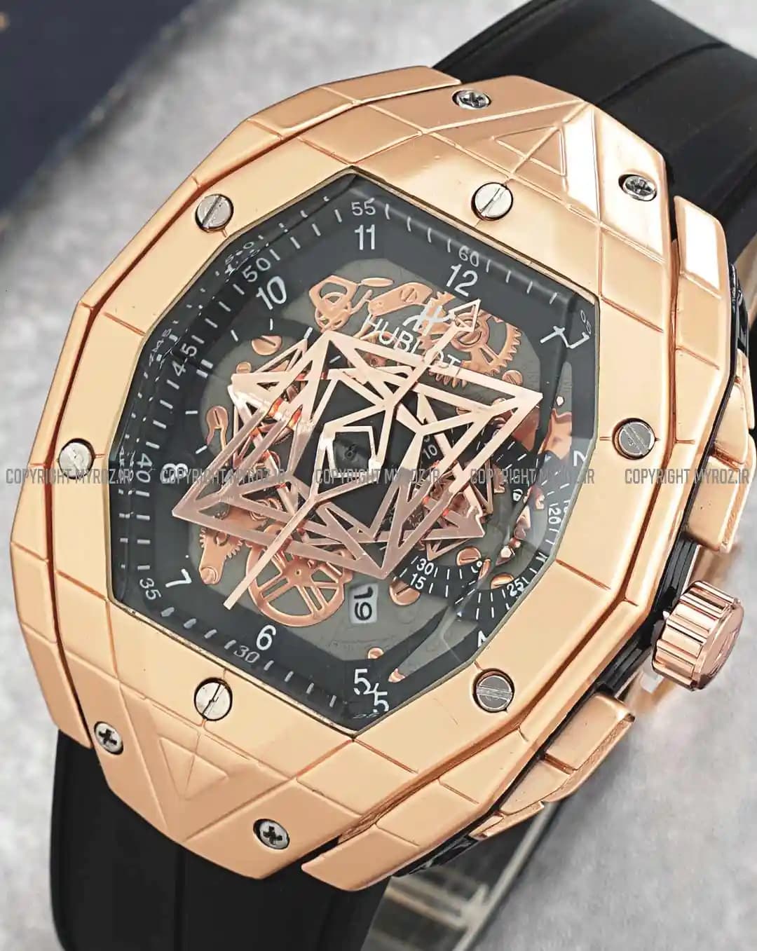 ساعت مچی مردانه هابلوت HUBLOT طرح کهکشانی مدل 2095 — تصویر ۴