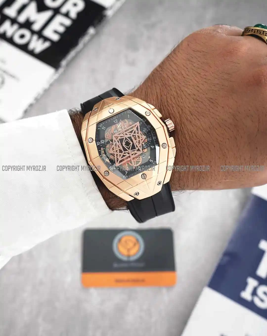 ساعت مچی مردانه هابلوت HUBLOT طرح کهکشانی مدل 2095 — تصویر ۲