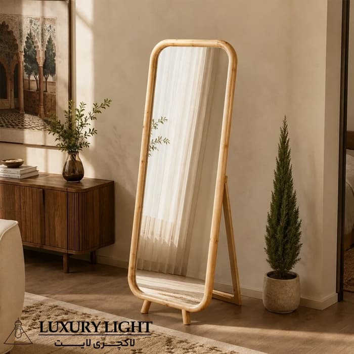 آینه قدی مدل لادنی پایه دار کد W66170 ابعاد ۶۶x۱۷۰ سانتیمتر — تصویر ۴