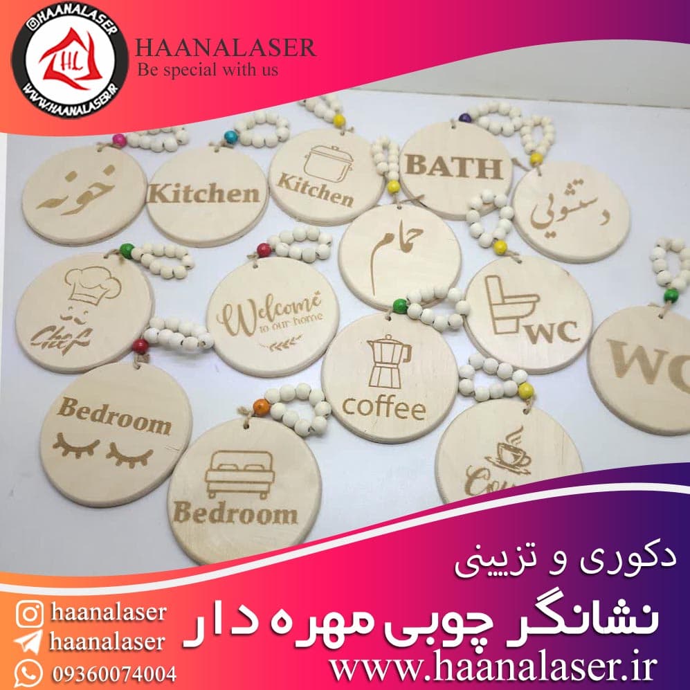 نشانگر چوبی مهره دار اتاق خواب طرح چشم Bedroom — تصویر ۲