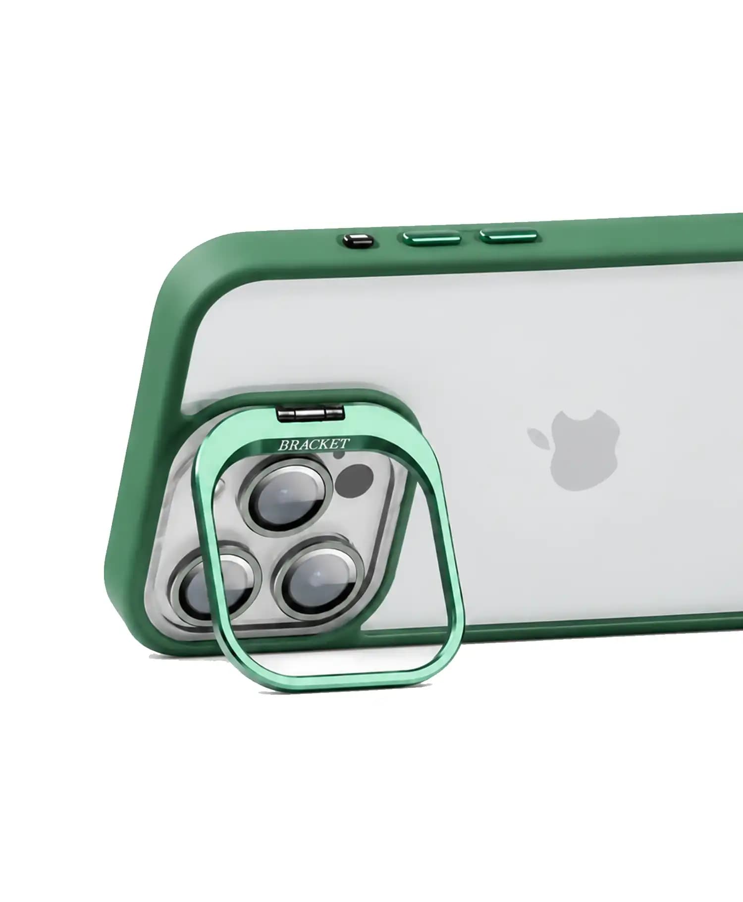 قاب پشت شفاف استنددار با محافظ لنز گوشی موبایل Iphone 15 Pro Max — تصویر ۳