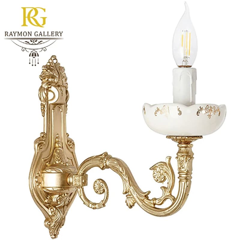 لوستر برنزی دیوارکوب کریستال کد B1136