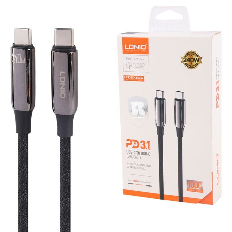 کابل فست دو سر Type-c برند Ldinio مدل LC921C PD3.1 5A 240W طول 1متر