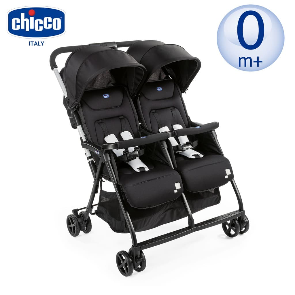 کالسکه دوقلو چیکو کنار هم مشکی chicco ohlala twin stroller