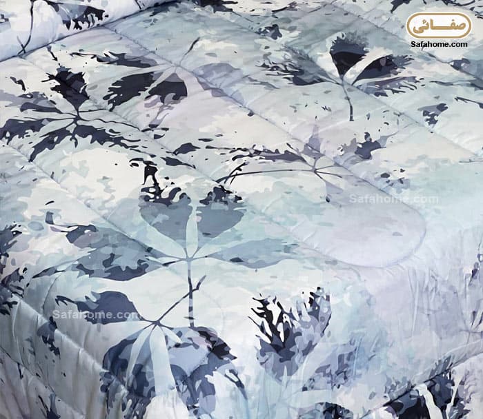 روتختی دو نفره چاپی آیلین 8 تکه طرح برگ آبی — تصویر ۲