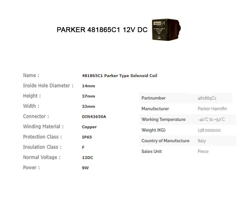 بوبین 12 ولت DC پارکر — تصویر ۳